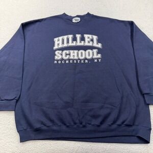 VTG Lee Heavyweight School Sweatshirt Hillel Rochester NY Navy Blue Mens 3X